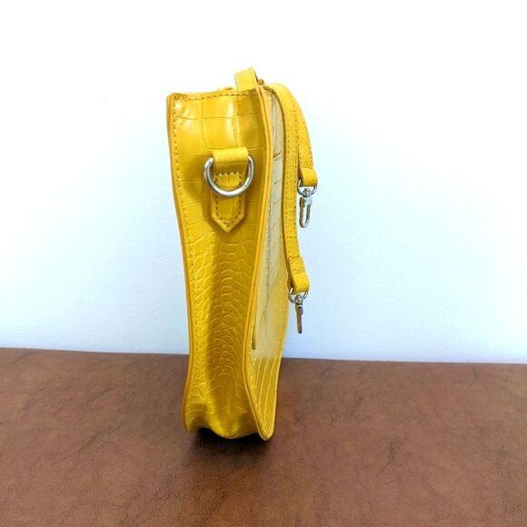 Sassy Jones Bianca Block Yellow Leather Crossbody Bag Adjustable Strap - Picture 2 of 5